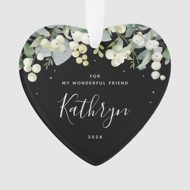 For My Friend Christmas Photo Heart Ornament (Front)