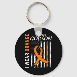 For My Godson Leukemia Cancer Awareness American F Keychain