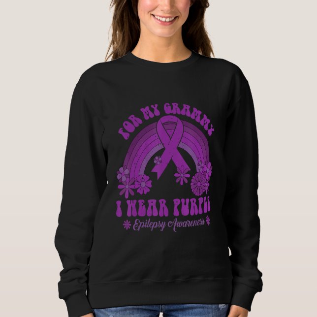 For My Grammy I Wear Purple Epilepsy Awareness Rai Sweatshirt (Front)