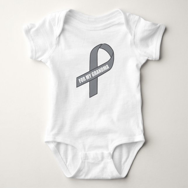 For My Grandma (Gray / Silver Awareness Ribbon) Baby Bodysuit (Front)