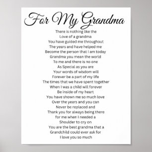 For My Grandma Poster