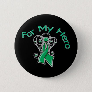 For My Hero Angel Ribbon Liver Cancer Button