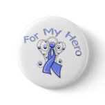 For My Hero Angel Ribbon Stomach Cancer Pinback Button