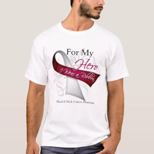 For My Hero I Wear a Ribbon Head Neck Cancer T_Shirt