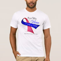 For My Hero I Wear a Ribbon Male Breast Cancer T-Shirt
