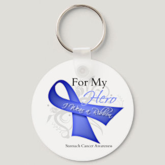 For My Hero I Wear a Ribbon Stomach Cancer Keychain