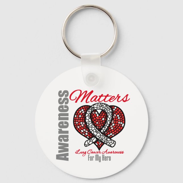 For My HERO - Lung Cancer Keychain (Front)