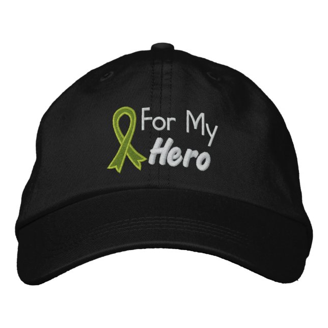 For My Hero - Lymphoma Embroidered Baseball Cap (Front)