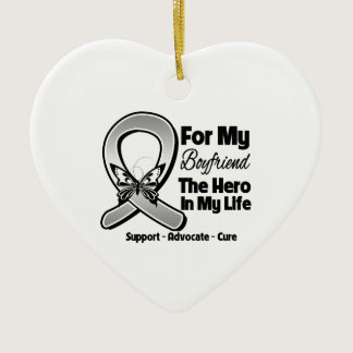 For My Hero My Boyfriend - Brain Cancer Ceramic Ornament
