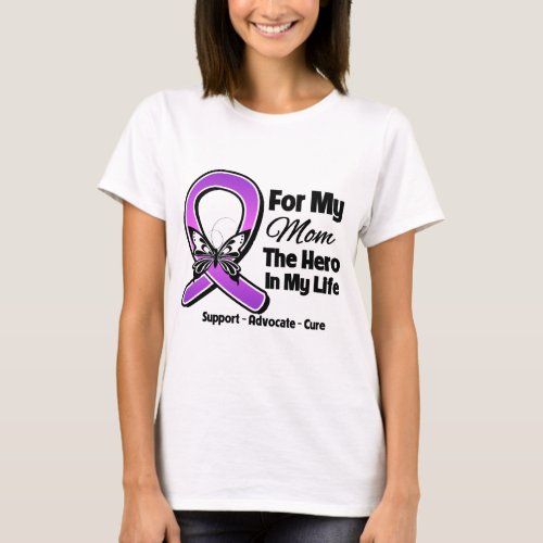 For My Hero My Mom_ Purple Ribbon Awareness T_Shirt