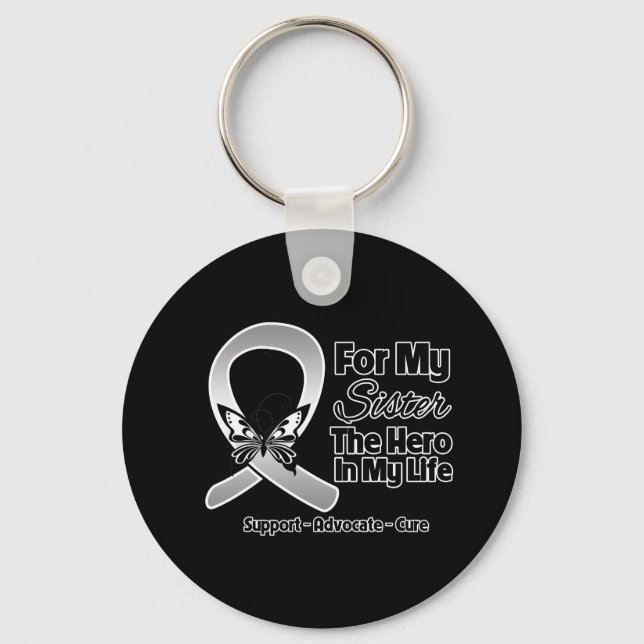 For My Hero My Sister - Brain Cancer Keychain (Front)