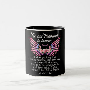 For My Husband In Heaven/Bereavement Two-Tone Coff Two-Tone Coffee Mug