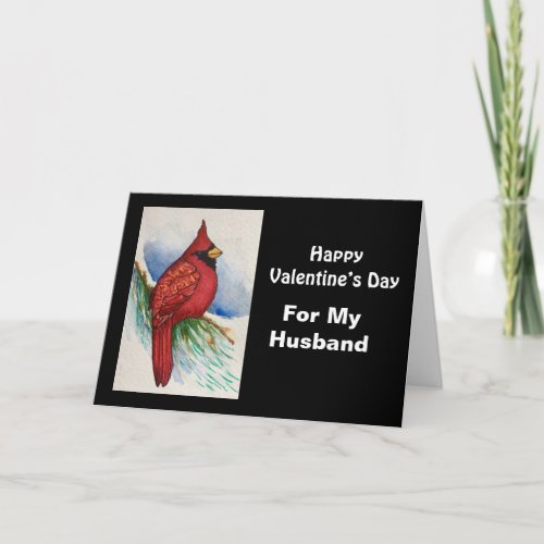 For My Husband Red Cardinal Valentines Day Card