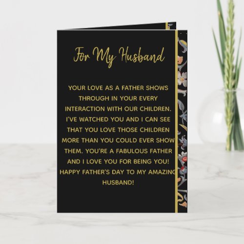 For My Husband Typography Fathers Day  Holiday Card