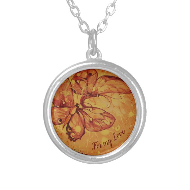 For my Love Silver Plated Necklace (Front)
