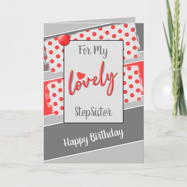 For my lovely stepsister birthday red card (Front)