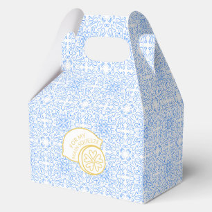"For My Main Squeeze" Lemon & Blue Tile Amalfi Favor Boxes