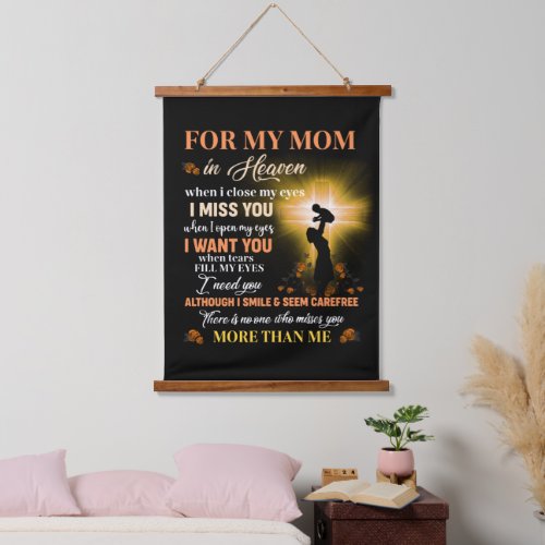 For My Mom In Heaven Memorial Day Gift For Son Hanging Tapestry