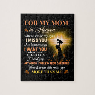 For My Mom In Heaven Memorial Day Gift For Son Jigsaw Puzzle