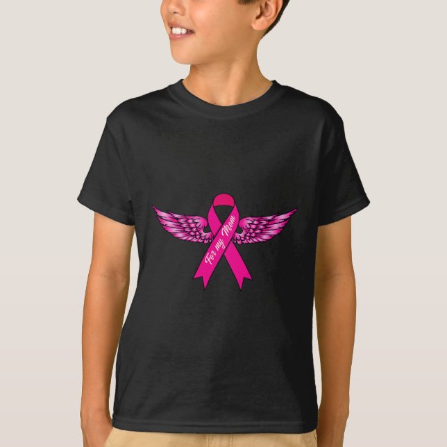 For My Mom Pink Wing Cool Breast Cancer Awareness  T-Shirt (Front)