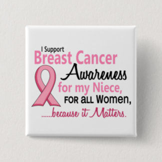 For My Niece Breast Cancer Awareness Button