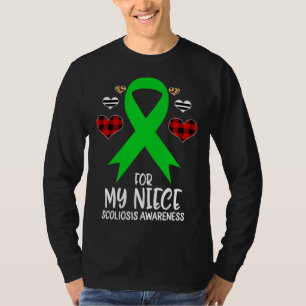 For My Niece Scoliosis Awareness Ribbon Leopard Bu T-Shirt