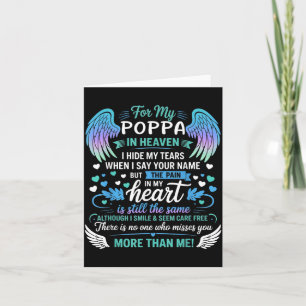 For My ppa In Heaven I Hide My Tears Who Miss You Card