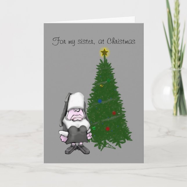 , For my sister, at Christmas Holiday Card (Front)