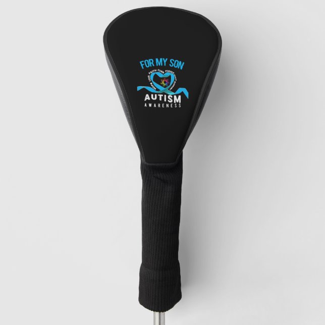 For My Son Autism Awareness Golf Head Cover (Front)