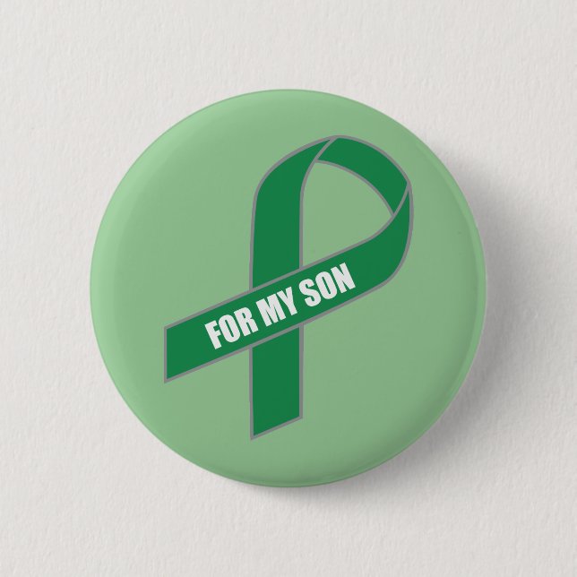 For My Son (Green Ribbon) Button (Front)