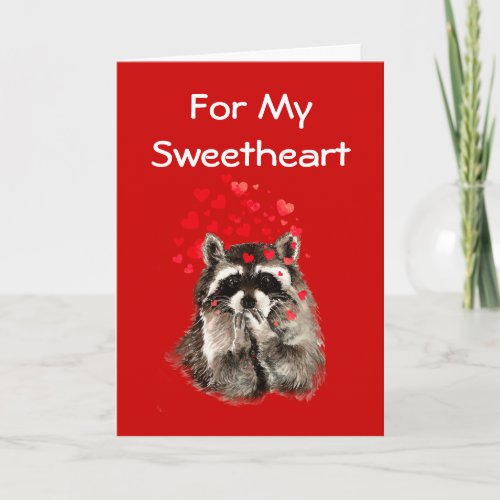 For My Sweetheart Raccoon Kisses Valentine Holiday Card