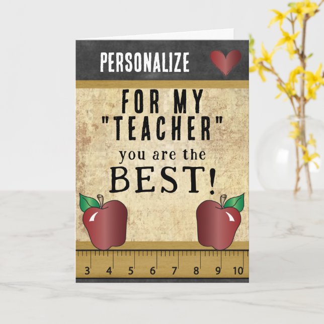 For My Teacher you are the Best  Card (Yellow Flower)