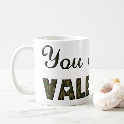 For my Valentine Woodland Camouflage Typography Coffee Mug