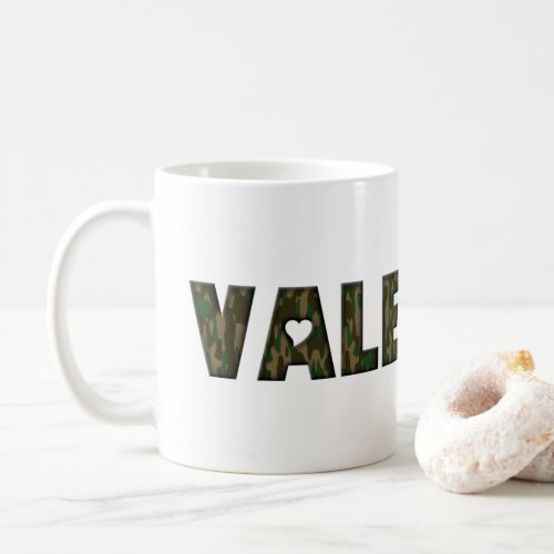 For my Valentine Woodland Camouflage Typography Coffee Mug