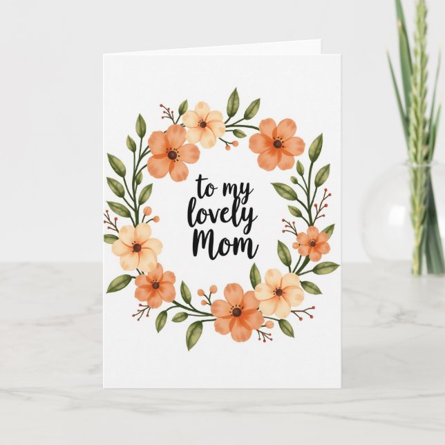 For My Wife Floral Watercolor Card (Front)