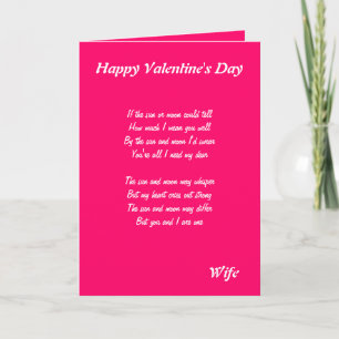 for my wife on valentine's day holiday card