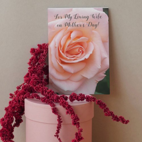 For My Wife Pink Rose Floral Mothers Day Card