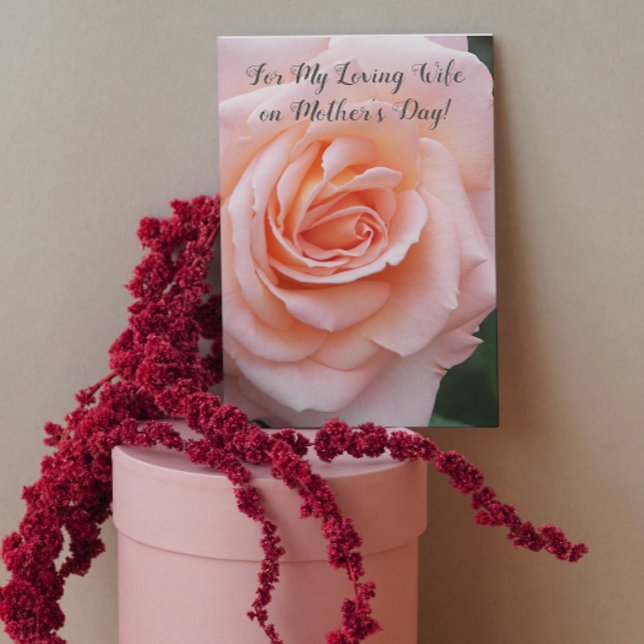 For My Wife Pink Rose Floral Mother's Day Card (In Situ)