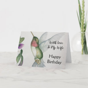 For My Wife With Love Hummingbird Joy Romantic Card
