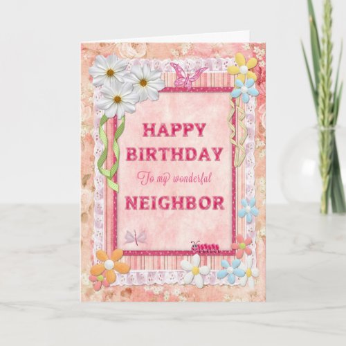 For neighbor craft birthday card