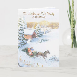 For Nephew and His Family at Christmas Holiday Card