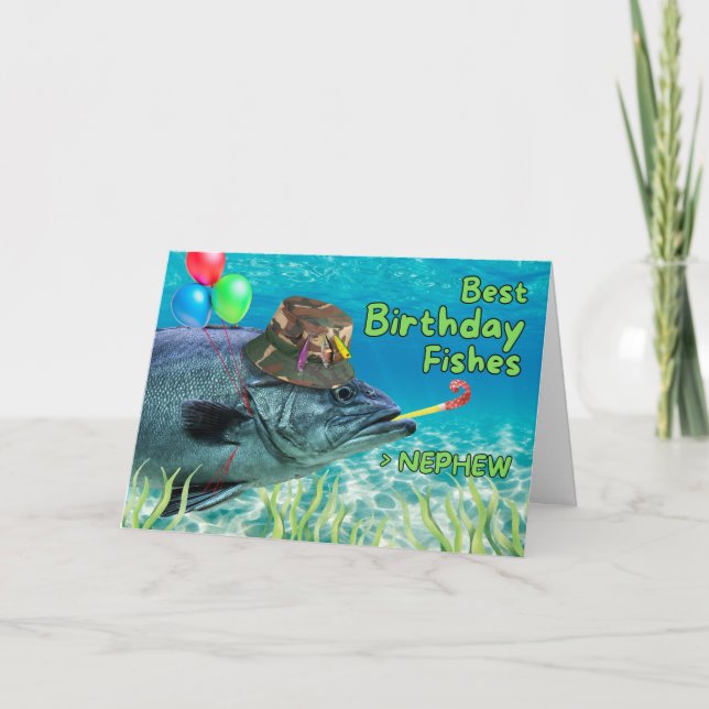 For Nephew Birthday Fish Ready to Party Card (Front)