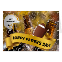 for Nephew | Father's Day | Football and Beer Card