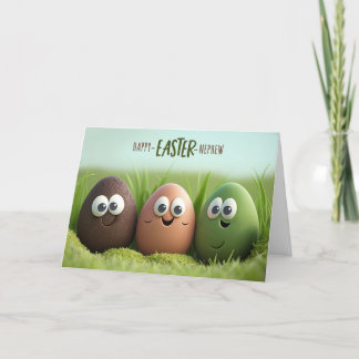 for Nephew Funny Easter Eggs and Silly Humor Holiday Card
