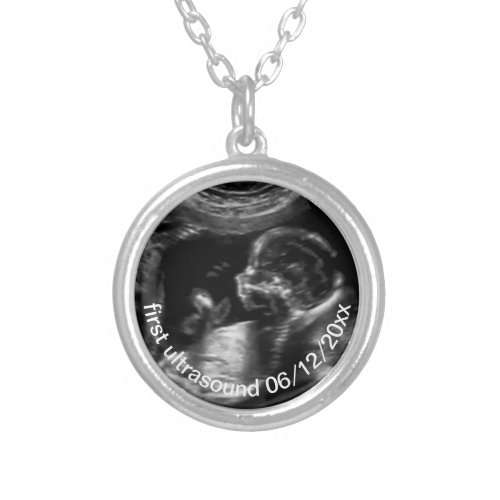 For New Mother First Ultrasound Sonogram Baby Silver Plated Necklace