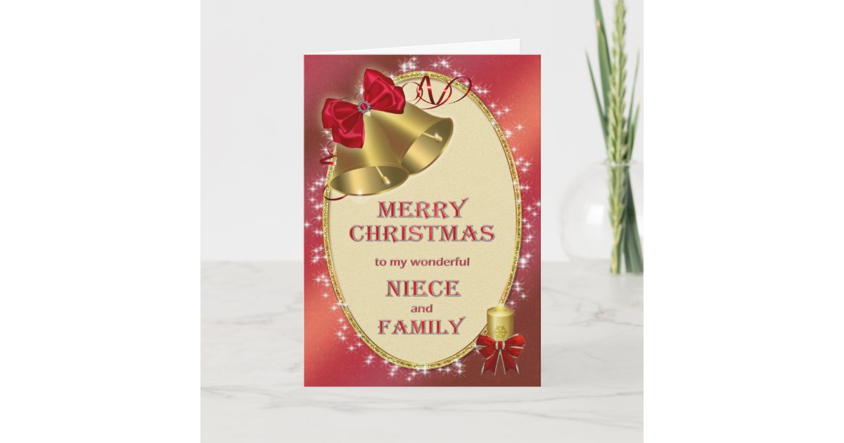 For niece and family, traditional Christmas card | Zazzle.com