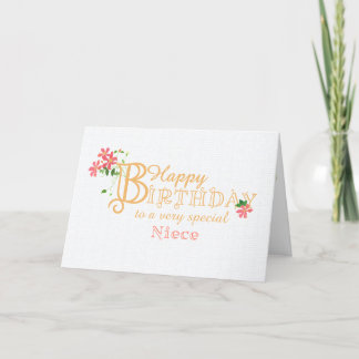 For Niece Birthday with Clematis Flowers Card