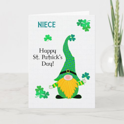 For Niece St Patricks Fun Leprechaun Card