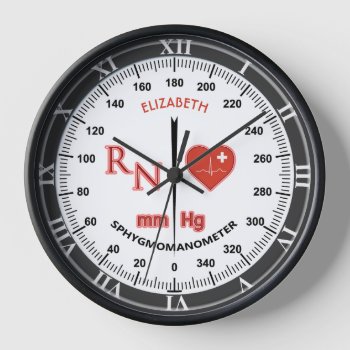 For Nurse Blood Pressure Monitor Sphygmomanometer Clock by HumusInPita at Zazzle