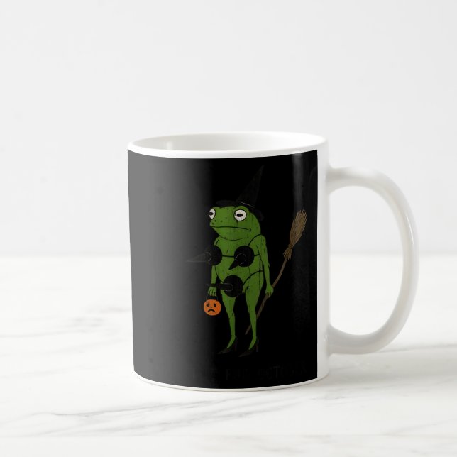 For October, Funny Halloween, Funny Witch Frog  Coffee Mug (Right)